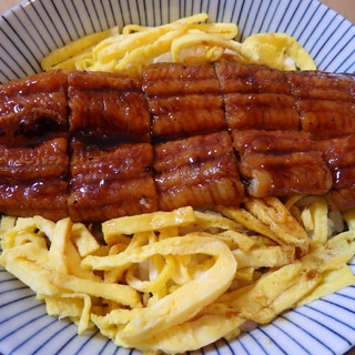 錦糸卵＆うなぎ丼